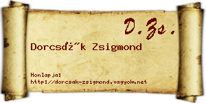 Dorcsák Zsigmond névjegykártya